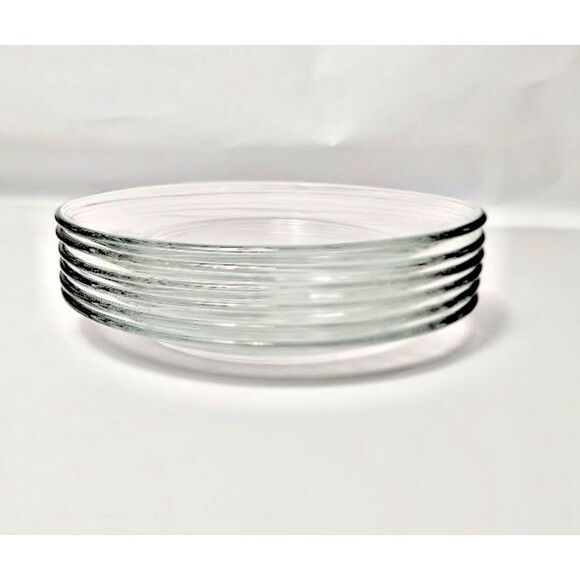 Set 6  Clear Glass Desert / Bread Plates 7.25 Inch - Picture 3 of 4